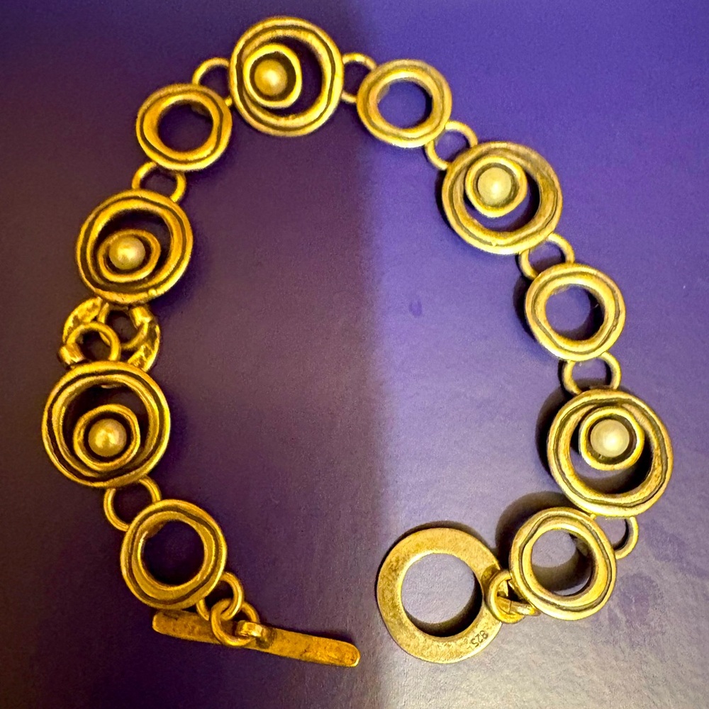 Elegant silver Circle Link Bracelet